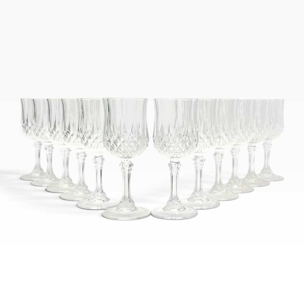 Cristal d’Arques “Longchamp” 12 Crystal Cordial Liqueur Wine Glasses 4 5/8” 2oz